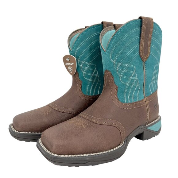 Ariat Womens Leather/Suede Dark Cotage Turquoise Anthem Shortie Boots Sz 6B NWOB - Picture 6 of 15